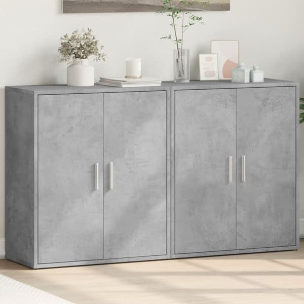 Skänkar 2 st betonggrå 60x31x70 cm konstruerat trä