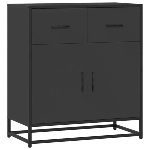 Skänk svart 68x35x76 cm konstruerat trä och metall