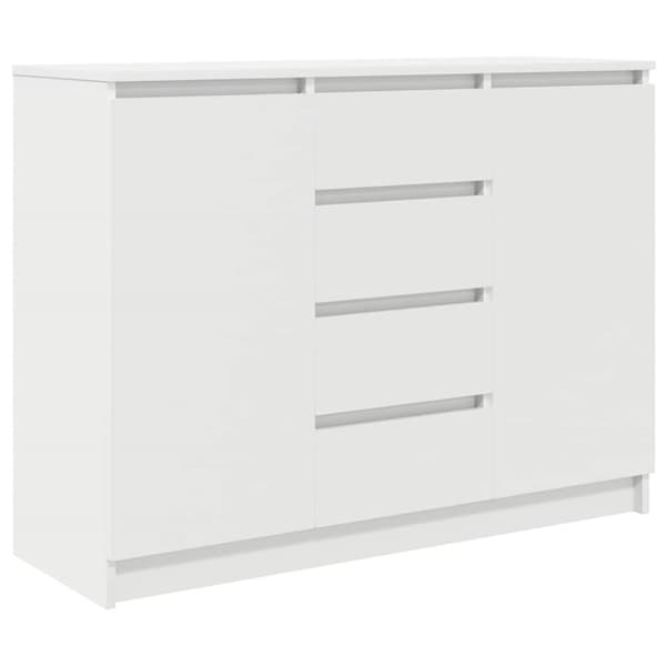 Skänk med lådor vit 100,5x35x76 cm konstruerat trä