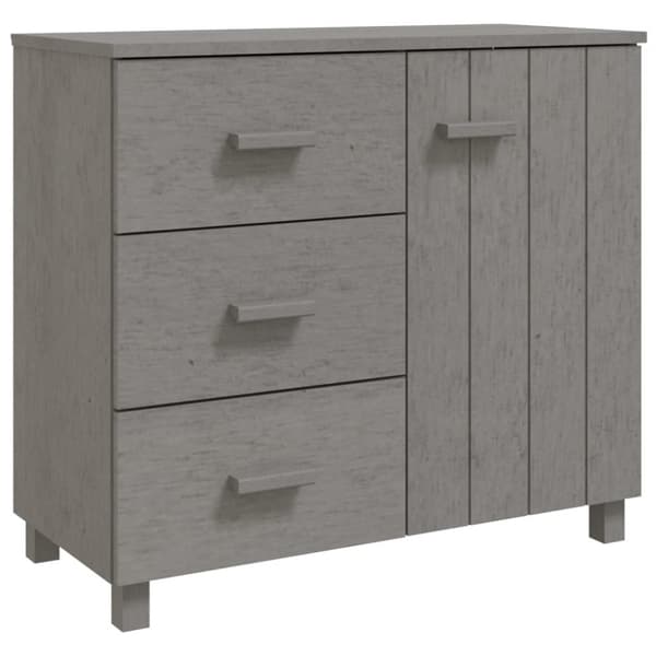 Skänk HAMAR ljusgrå 90x40x80 cm massiv furu