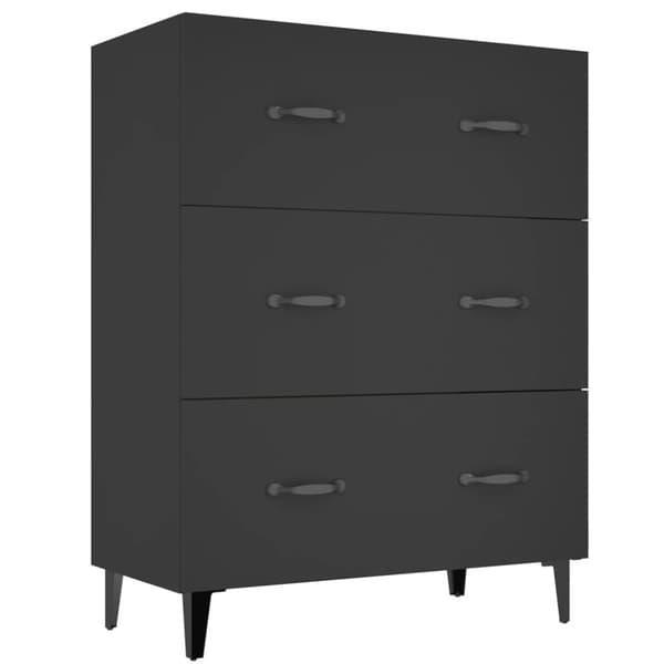 Skåp svart 69,5x34x90 cm konstruerat trä