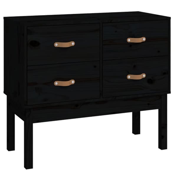 Konsolbord svart 90x40x78 cm massiv furu