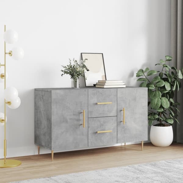 Skänk betonggrå 100x36x60 cm konstruerat trä