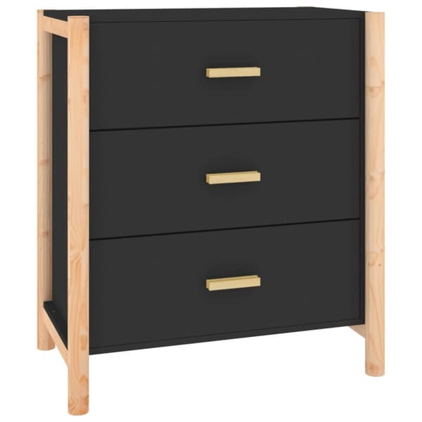 Skänk svart 62x38x70 cm konstruerat trä