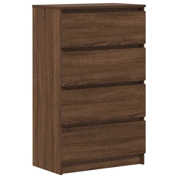 Byrå brun ek 60x35x98,5 cm konstruerat trä