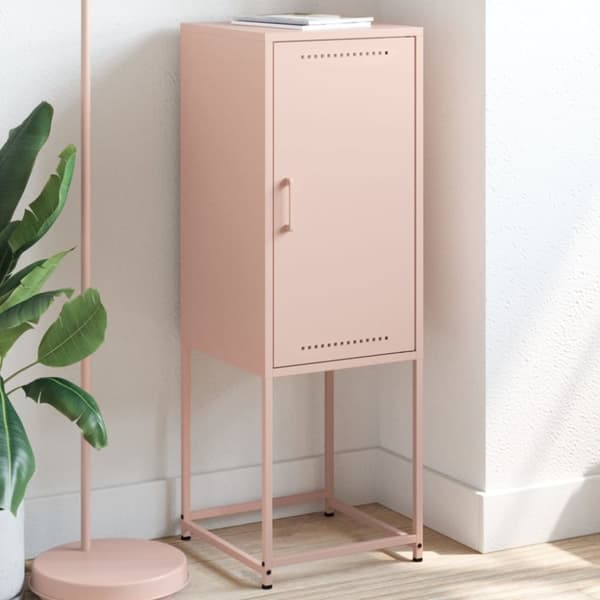 Högskåp rosa 36x39x107 cm stål
