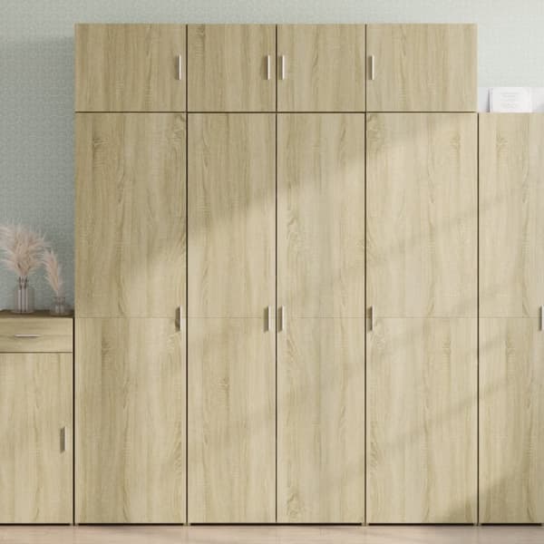 Högskåp sonoma-ek 80x42,5x185 cm konstruerat trä