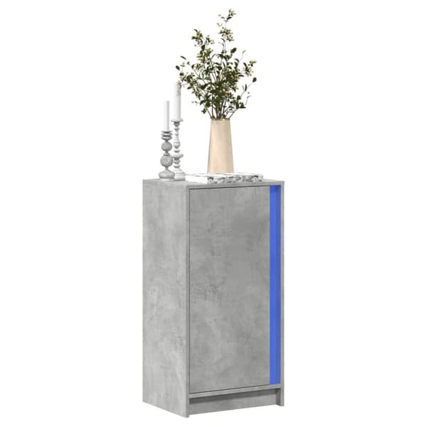 Skänk med LED betonggrå 42,5x34x85 cm konstruerat trä