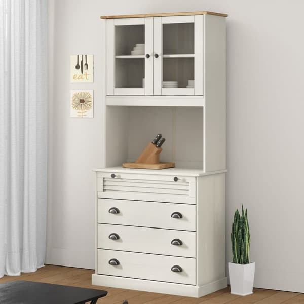 Högskåp VIGO vit 80x40x176 cm massiv furu