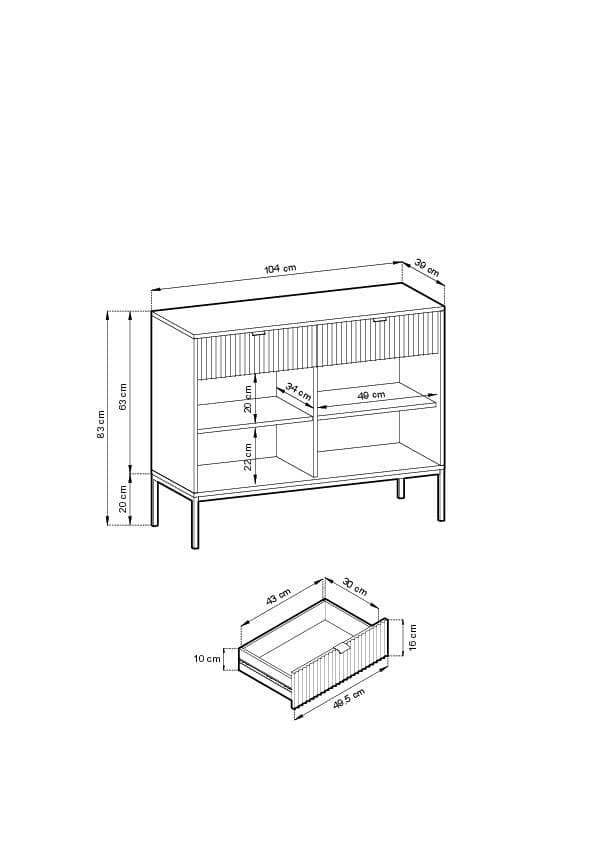 FURNLUX LIPASTO AVON VIHREÄ & MUSTA 104CM
