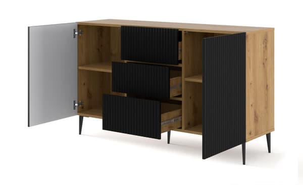 FURNLUX SKÄNK RAVENNA B BEIGE & SVART 150CM