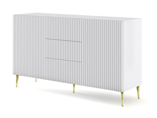 FURNLUX SIVUPÖYTÄ RAVENNA B VALKOINEN & KULTA 150CM