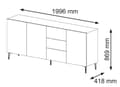 Pikkukuva 3 / 3: FURNLUX LIPASTO RAVENNA B MUSTA & KULTA 200CM