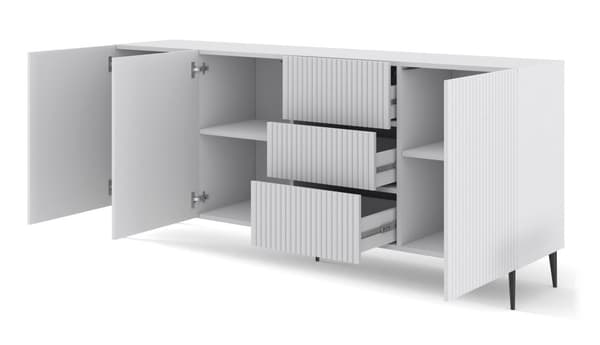 FURNLUX SKÄNK RAVENNA B VIT & SVART 200CM