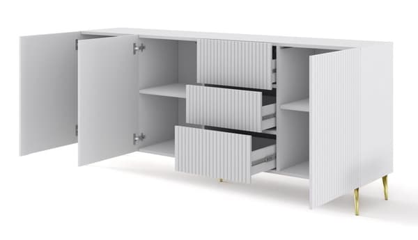 FURNLUX SKÄNK RAVENNA B VIT & GULD 200CM