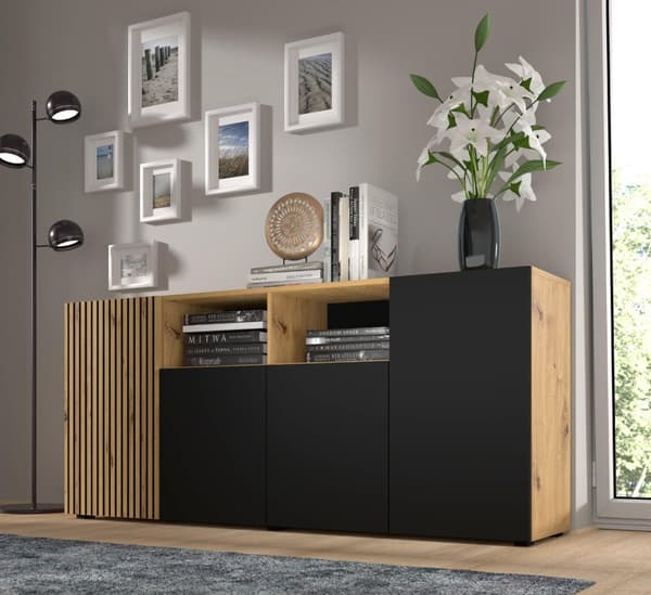 FURNLUX SIVUPÖYTÄ AURIS BEIGE & MUSTA 180CM