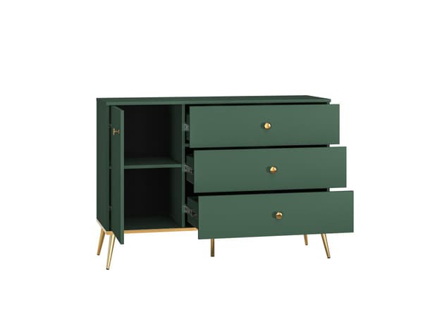 FURNLUX SKÆNK FORT GRØN & GULD 120CM