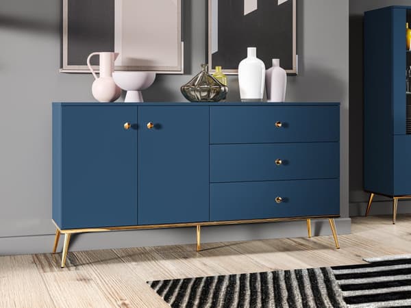 FURNLUX LIPASTO MARINE BLUE & GOLD 160CM