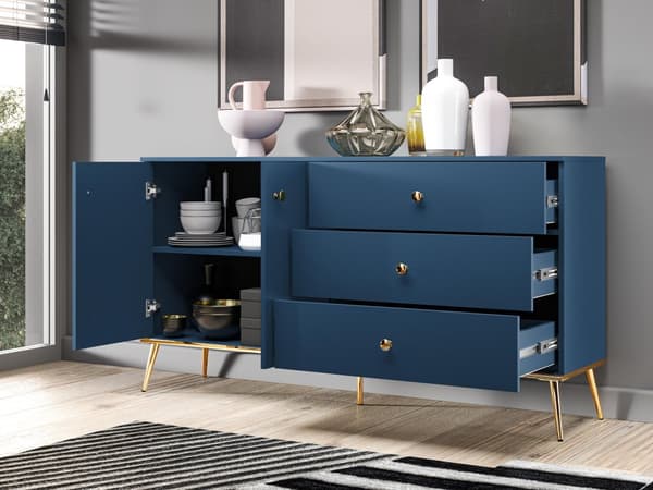 FURNLUX LIPASTO MARINE BLUE & GOLD 160CM