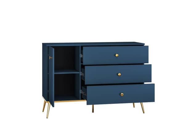 FURNLUX SKÄNK MARINBLÅ & GULD 120CM