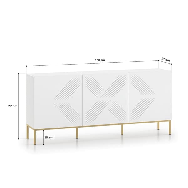 FURNLUX LIPASTO CLEARING VALKOINEN & KULTA 170CM