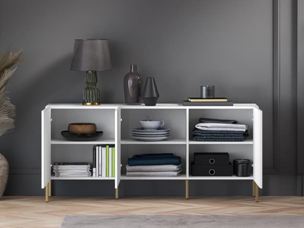 FURNLUX SKÄNK CLEARING VIT & GULD 170CM