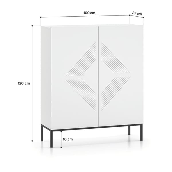 FURNLUX SIVULAUDAN TYHJENNYS VALKOINEN & MUSTA 100CM