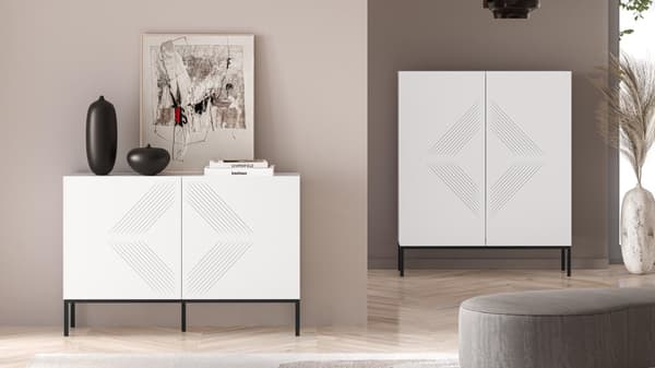 FURNLUX SIDEBOARD CLEARING VIT & SVART 114CM