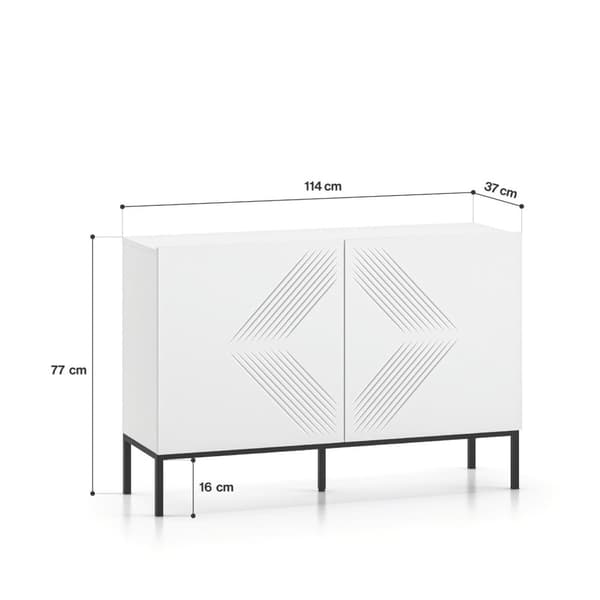 FURNLUX SIDEBOARD CLEARING VIT & SVART 114CM