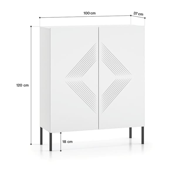 FURNLUX SKÄNK RENSNING VIT & SVART 100CM