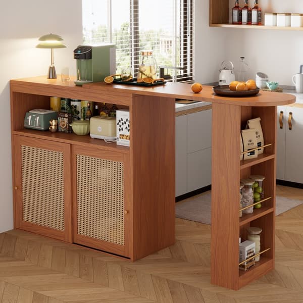 Buffet、Kääntyvät ja jatkettavat baarikalusteet - Säädettävät hyllyt - Vintage Charm - Ruskea