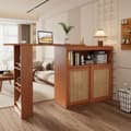 Pikkukuva 2 / 11: Buffet、Kääntyvät ja jatkettavat baarikalusteet - Säädettävät hyllyt - Vintage Charm - Ruskea