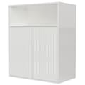 Miniatyrbild 6 av 10: Sideboard för förvaring med magnetdörr – fristående träskåp för kök eller vardagsrum, vit, 140×35×90 cm