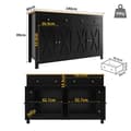 Pikkukuva 5 / 7: Musta buffet-senkki, keittiö, ruokailutila ja olohuone buffetkaapit, senkki säilytystilalla, vintage crosshatch design, kallistusesto