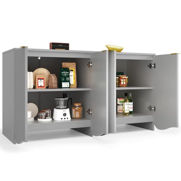Harmaa buffet-senkki, ruokailu- ja olohuoneen säilytyskaapit, kuvioidut kaapit, vapaasti seisovat kaapit, keittiökalusteet, aaltoileva design
