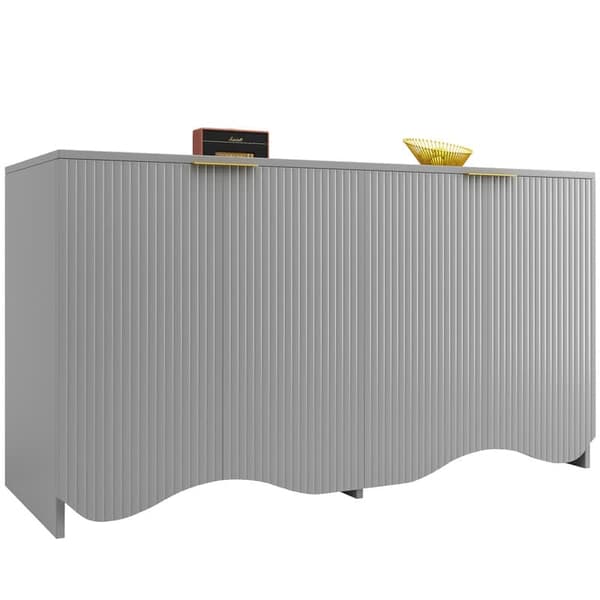 Harmaa buffet-senkki, ruokailu- ja olohuoneen säilytyskaapit, kuvioidut kaapit, vapaasti seisovat kaapit, keittiökalusteet, aaltoileva design