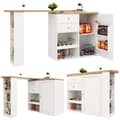 Miniatyrbillede 6 af 11: 360° drejeligt barbord 105x39x102 cm – med 2 skuffer, skab med skydedør og åben opbevaring i 3 niveauer
