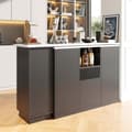 Miniatyrbillede 3 af 11: Skænk, Drejeligt Barskab - med multifunktionel opbevaring - MDF - Sort