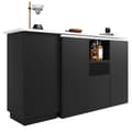 Miniatyrbillede 9 af 11: Skænk, Drejeligt Barskab - med multifunktionel opbevaring - MDF - Sort