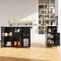 Miniatyrbillede 2 af 11: Skænk, Drejeligt Barskab - med multifunktionel opbevaring - MDF - Sort
