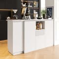 Miniatyrbillede 2 af 11: Skænk, drejeligt barskab - med multifunktionel opbevaring - MDF - hvid