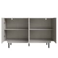 Miniatyrbillede 5 af 8: Esszimmerschrank 140x38,5x82,5cm, minimalistisk gråt opbevaringsskab til stue og spisestue med unikt dørdesign