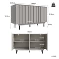 Miniatyrbillede 7 af 8: Esszimmerschrank 140x38,5x82,5cm, minimalistisk gråt opbevaringsskab til stue og spisestue med unikt dørdesign