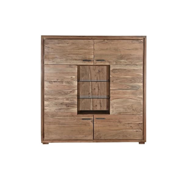 Skåp DKD Home Decor   145 x 40 x 153 cm Glas Brun Akaciaträ