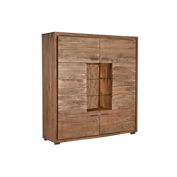 Skåp DKD Home Decor   145 x 40 x 153 cm Glas Brun Akaciaträ