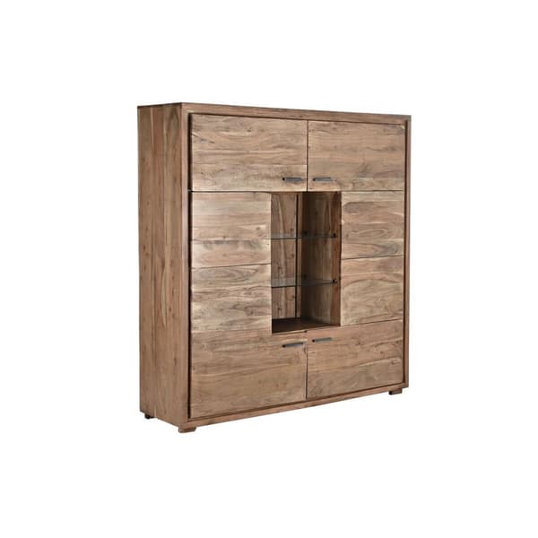 Skåp DKD Home Decor   145 x 40 x 153 cm Glas Brun Akaciaträ