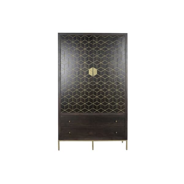 Skåp DKD Home Decor 100 x 40 x 175 cm Svart Metall Akaciaträ