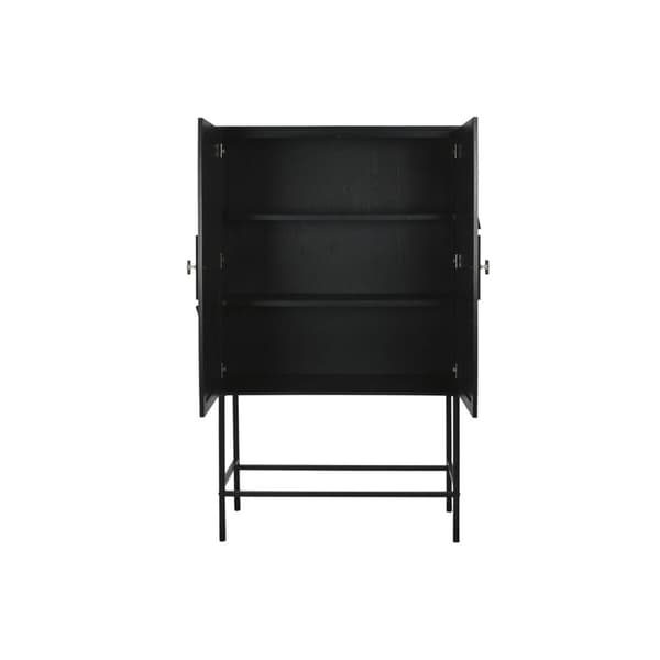 Skåp Home ESPRIT Vit Svart Metall Gran 100 x 40 x 170 cm