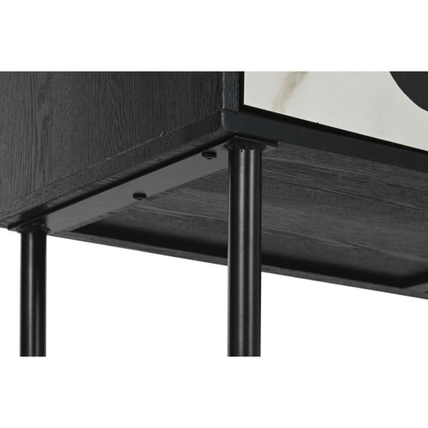 Skåp Home ESPRIT Vit Svart Metall Gran 100 x 40 x 170 cm