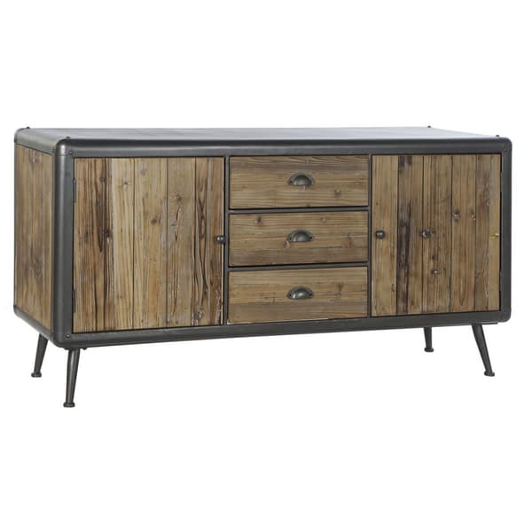 Skænk DKD Home Decor 144 x 45 x 75 cm Gran Natur Metal Lysegrå